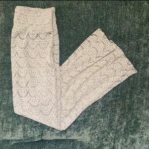 Roxy White Beachwear Crochet Flare Pant